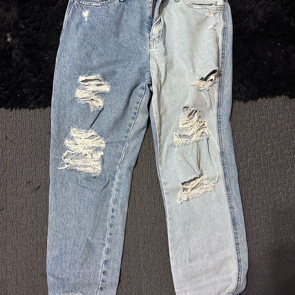 Flying Monkey Two-Tone Ripped Jeans